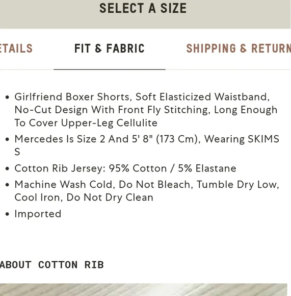 NEW SKIMS Girlfriend Boxer Shorts Cotton Rib Knit (Cream Floral) - SKIMS - Picture 8 of 8